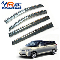 Pare-pluie pour vitres de voiture, pare-soleil fumé en PC de luxe pour Toyota Estima Previa 2006-2017, 4 pièces avec ruban adhésif 3M