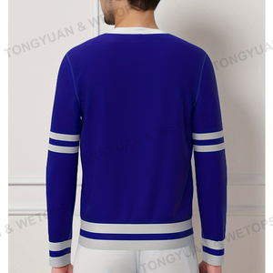 BSCI produttore di abiti Royal Greek confraternity sorellity Royal Blue <span class=keywords><strong>maglia</strong></span> <span class=keywords><strong>bianca</strong></span> motivo a V <span class=keywords><strong>scollo</strong></span> invernale - Product Image 2