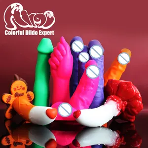 Sex Vibrator Woman Aimitoy Wholesale Cute Silicone Colorful Gingerbread Man Dildos Adult Sex Toy Tentacle Dildo For Women Men Christmas Gifts Toys