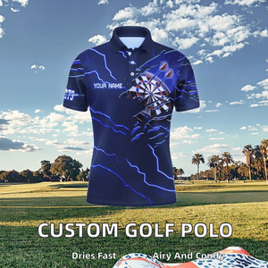 Graphic Customization Men's Golf Embroidered <b>Dart</b> Print for Shirt Wholesale Breathable Quick-drying Spandex/Cotton Quality for - Product Image 2