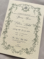 Nikkah arabe personnalisé islamique feuille d'or coton numérique Invitation de mariage Papier Robe Cérémonie inviter personnalisé 15e anniversaire