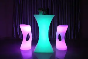 Mesa de fiesta para <span class=keywords><strong>Bar</strong></span>, mesa de cóctel brillante para club nocturno con ambiente psicodélico, muebles de <span class=keywords><strong>Bar</strong></span>, cambio de PE moderno con 16 colores - Product Image 2