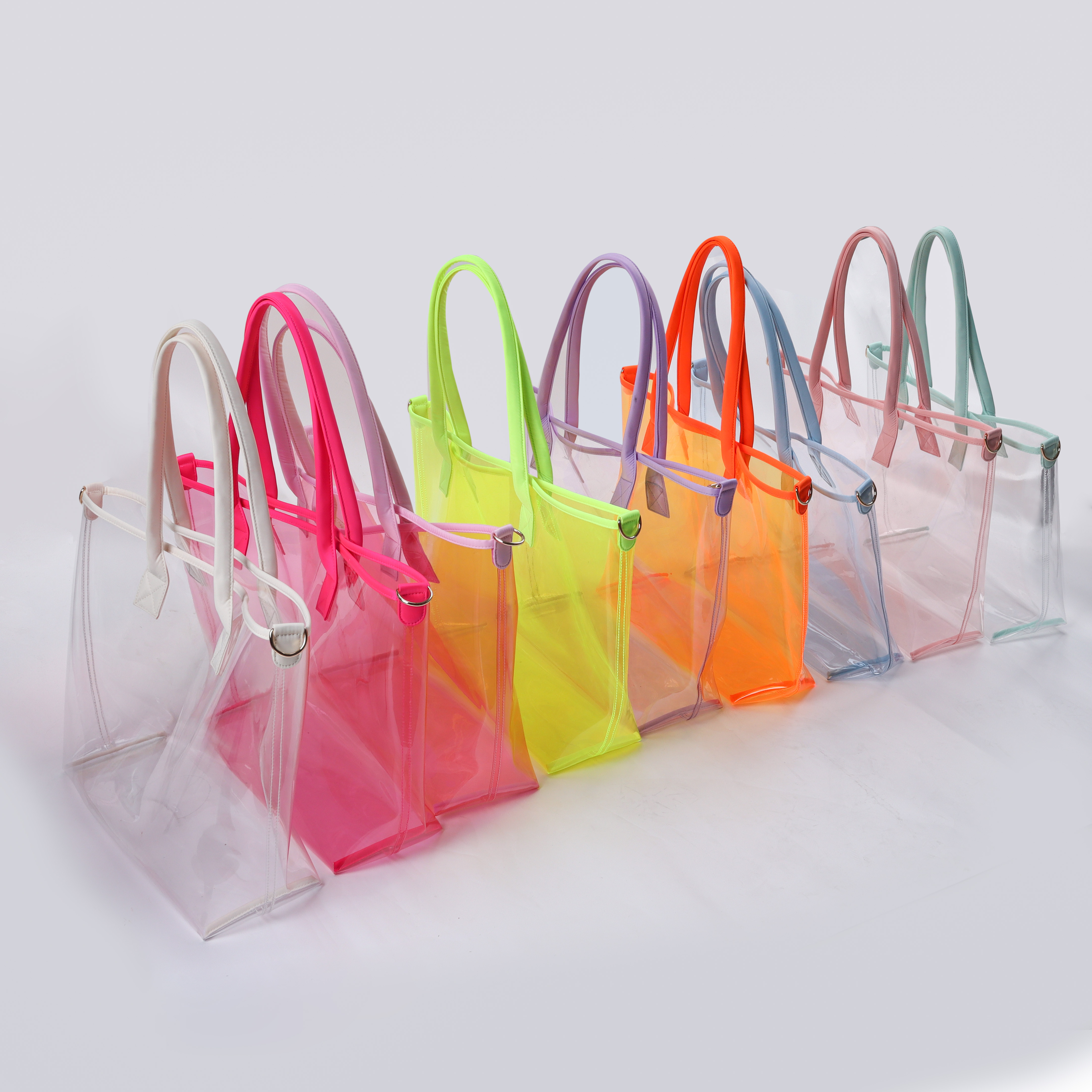 Keymay 10 colori Fashion Spot borsa da donna in Pvc Tote Bags borsa trasparente borsa da spiaggia in Pvc trasparente