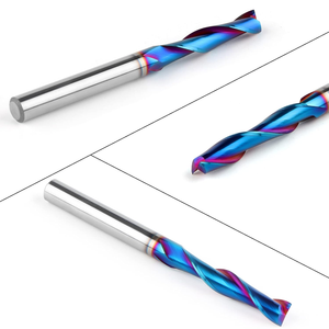 Fraise spirale en carbure monobloc avec revêtement Nano Blue, fraises CNC pour le bois, outil de coupe en carbure pour la sculpture - Product Image 1