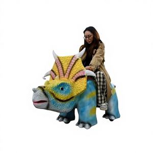 Équipement de manège de dinosaure électrique motorisé en résine grandeur nature imperméable pour l'extérieur avec son réaliste pour les enfants - Product Image 1