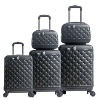 Alta qualità aeroporto hardside spinner plastica 5 pezzi valigie cabina da viaggio valigia borsa da viaggio bagaglio juego de maletas set