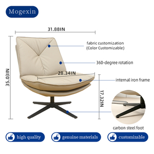 Padded Swivel Single Sofa <b>Chair</b> without Arms Thick Cushion for Bedroom Living Room <b>Study</b> Room Accent Furniture - Product Image 3