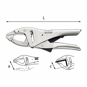 Alicates 135 D de 135 mm de longitud con mandíbula ajustable para tubos y agarre de metal - Product Image 1