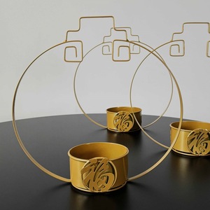 Support porte-bonheur en métal doré avec le caractère Fu, décoration de bureau pour la maison, le bureau, l'hôtel, cadeau - Product Image 1