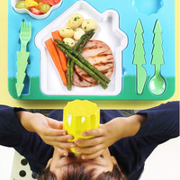 Service de table pour bébé en mélamine de haute qualité, motif personnalisé, sans BPA, durable, passe au lave-vaisselle, non toxique, facile à nettoyer, repas pour enfants