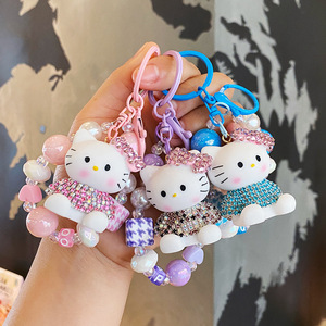 Cadena para Teléfono Multifuncional con Cuentas de <span class=keywords><strong>Hello</strong></span> Kitty, Colgante para Llaves de Coche, Llavero con Corazón para Niñas - Product Image 1