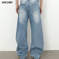 Jeans déchirés personnalisés style Hip Hop, décontractés, coupe large, délavés, amples, droits, cargo, pour hommes et femmes