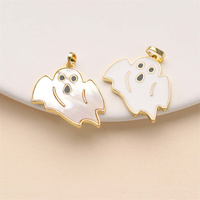 Charmes de bijoux en laiton plaqué or 18 carats pour enfants, collier pendentif fantôme d'Halloween