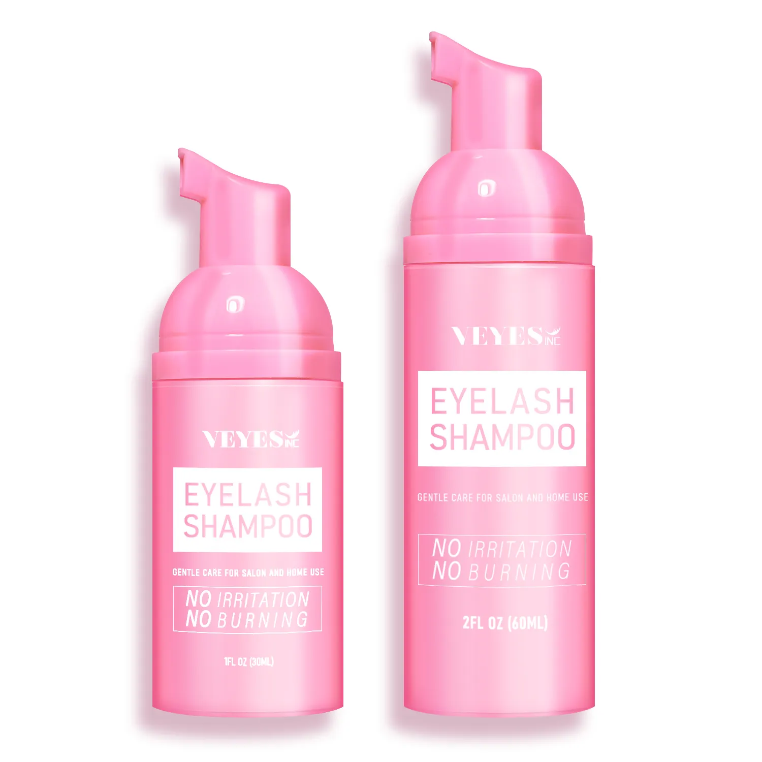 VEYES Vente en gros Mousse nettoyante professionnelle pour cils Marques privées Extension de cils Bain Bouteille rose Shampooing pour cils