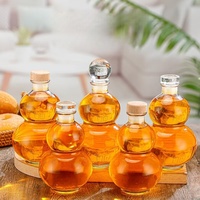 250ml 375ml 500ml Bouteilles en verre en forme de gourde transparente Bouteilles à boire en verre de liqueur avec bouchon pour fruits vin café lait