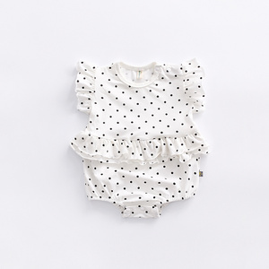 Vente en gros de combinaisons pour bébés filles de 0 à 24 mois, tenue d'été à manches volantées - Product Image 3