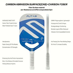 Racchetta da Pickleball Professionale in Fibra di Carbonio Toray T700 con Nucleo Termoformato Gen4 per Giochi all'Aperto - Product Image 5