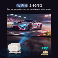 Mini projecteur vidéo portable 4K, écran 300'', 400 ANSI, Android, home cinéma, WiFi 6, BT5.2, stéréo HIFI, haut-parleurs intégrés