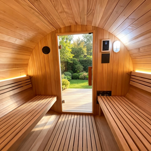Sauna extérieur en bois de cèdre/huileau canadien au design tendance avec fenêtre panoramique - Product Image 5