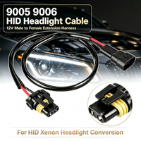Kabel Adaptor Harness Lampu Depan H11 Female 9005/9006/9012 Male, PTFE IP67, Plug and Play untuk Penggunaan HID/LED pada Mobil