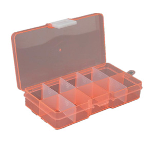 10 compartments square plastic storage box with adjustable divider