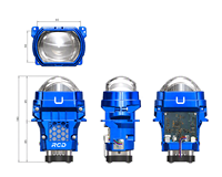 Nouvelle Lentille de Projecteur Bi-LED 24V à Monture Standard 3.0'' et Puissance Extrême 72W, avec Boîtier Bleu et Effet Cutoff Cristallin, pour Vente en Gros B2B (LHD)