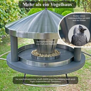 JH-Mech kuş evi asılı hava paslanmaz çelik asılı dekorasyon bahçe veranda kuş kafesi kuş besleyici - Product Image 4