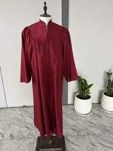 Túnica de Coro Unisex <span class=keywords><strong>JJ</strong></span> GRADGOWN de Poliéster Mate Color Borgoña con Hombros Plisados y Cuello Alto para Eventos Religiosos, Venta al Por Mayor - Product Image 4