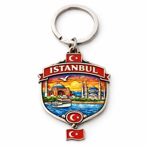 Portachiavi in Metallo con Stampa Serigrafica, Design Croazia <span class=keywords><strong>Istanbul</strong></span>, <span class=keywords><strong>Souvenir</strong></span> Turistico - Product Image 4