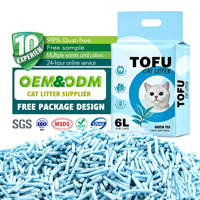 Litière pour chat en tofu 100% naturelle, biodégradable, écologique, hautement absorbante, jetable aux toilettes, à agglomération rapide, faible en poussière, parfum fruité
