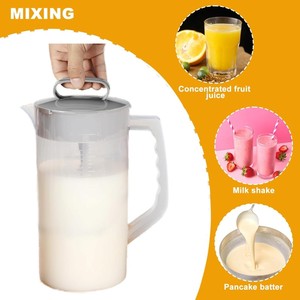 Jarra de agua de plástico de 2 cuartos de galón/64oz, émbolo, cuchillas en ángulo, bebidas, leche en polvo, mezclador de bebidas, jarra mezcladora - Product Image 5