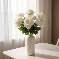 Rose artificielle Juliet Austin à toucher réel, tige unique de 69 cm, en soie hydratante, pour décoration de mariage de luxe, échantillonnage rapide