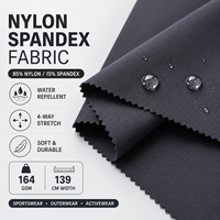 Tissu léger de polyester de Spandex 4 de manière de textile tissé élastique imperméable de bout droit pour des dessus