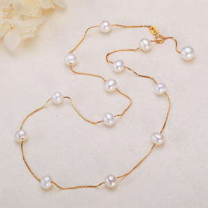 Collar de Perlas de Agua Dulce de Alta Gama, Versátil, para Primavera/Verano 2025, con Cadena de Clavícula Estilo Cielo Estrellado para Mujer - Product Image 1