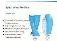 Éolienne à Lévitation Magnétique Verticale Spirale Directe Usine 100W 200W 300W, Petit Générateur Éolien Domestique