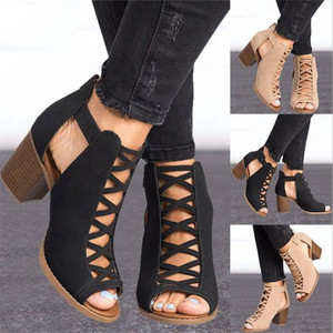 Sandalias de Tacón Alto para Mujer 2025, con Punta Abierta, Correa de Tobillo con Hebilla, Tacón Grueso, Impermeables y Transpirables para Verano y Otoño - Product Image 2