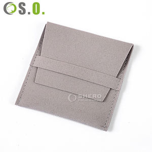 Petite enveloppe de luxe avec logo personnalisé pochette d'emballage à rabat sac à bijoux emballage cadeau en microfibre pochette à bijoux pour boucles d'oreilles anneau - Product Image 4