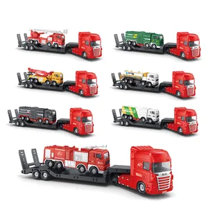 Newest plastic model freewheel friction power fire truck toy car for kids