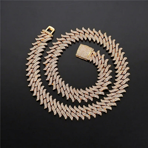 Bold 16MM Gold Plated 925 Sterling <b>Silver</b> Cuban Chain Necklace 46CM 18Inch Length High Shine Moissanite Unisex HipHop Streetwear - Product Image 1