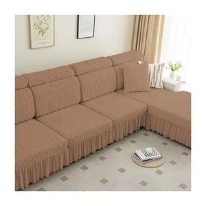 Lovely Design Jacquard Seersucker Sofa Cover 3d Patterns Jacquard Elastic Sofa Cover For Sectional Sofa
