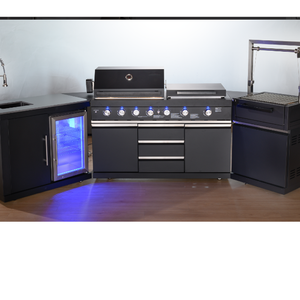 Isla de Cocina para Exteriores de Acero Inoxidable Moderna, Resistente y Eléctrica, Ajustable, con Fregadero y Ahumador Integrados - Product Image 3