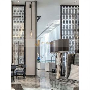 JINYIFAN ANN2054 Modern Coated 304 Stainless Steel Multi-Functional Durable Partition Screen <b>Room</b> <b>Divider</b> Printed Custom - Product Image 2