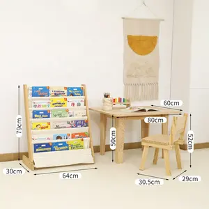 โต๊ะและเก้าอี้สำหรับเด็กที่ทำจากไม้แข็งใช้ในบ้าน