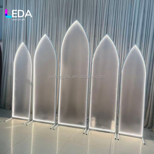 ซุ้มแต่งงานสีขาวแบบโมเดิร์น LEDA พร้อมไฟ LED ตกแต่งฉากหลัง โครงเหล็ก แผงอะคริลิค สำหรับตกแต่งงานอีเว้นท์ - Product Image 3
