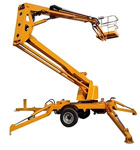 Nouvelle nacelle araignée électrique montée sur remorque, flèche télescopique, empattement 3050 mm, garde au sol 0,06 m, hauteur maximale 18 m, table 1350x830 - Product Image 1