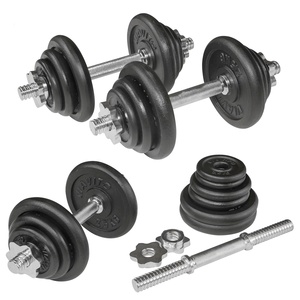 VIGFIT Matériel Fonte <span class=keywords><strong>avec</strong></span> barre en acier 10 kg Équipement de musculation Ensemble d'haltères - Product Image 5