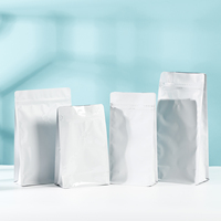 Pochette verticale personnalisée transparente ou noire unie avec fermeture éclair et valve de dégazage pour aliments en poudre