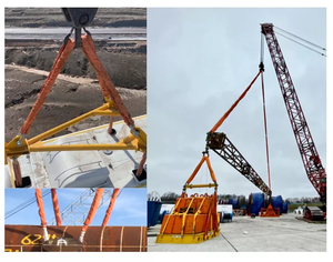 핫 세일 10-20 톤 레드 폴리에스터 플랫 웹 슬링 5:1/6:1/7:1 다양한 응용 프로그램에 대 한 아이 리프팅 슬링 - Product Image 3