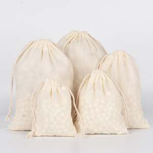 Bolsas de Algodón Reciclables de 10*15cm con Cordones para Envolver Regalos de Navidad, Tipo Saco de Papá Noel, para Manualidades - Product Image 2