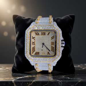 Reloj de Lujo con Diamantes Moissanite de Alta Calidad, Acero Inoxidable, Cuadrado, 42mm, Analógico, Mecánico, Unisex, Correa de Moda, GPS, Alarma, Metal - Product Image 3